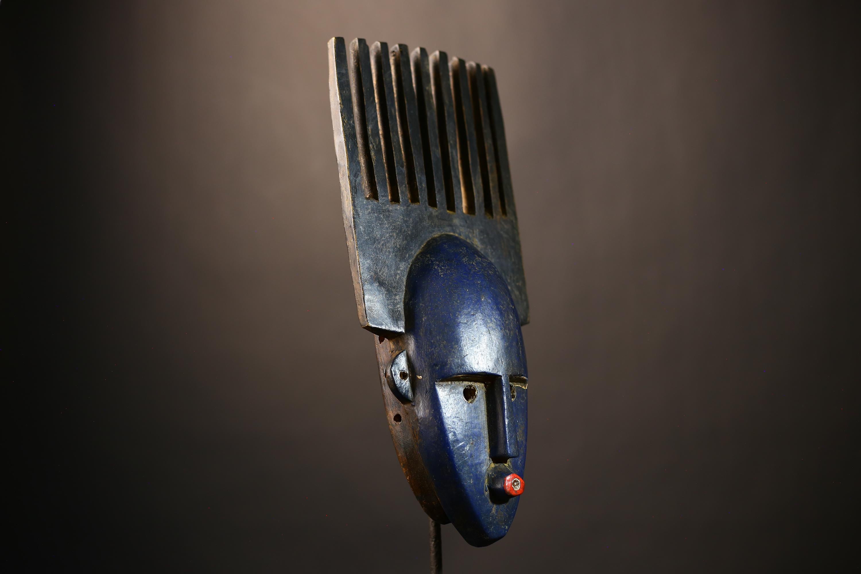 African Vintage Artisan Mask | Traditional Wall Art | Bambara Antique Decor | Unique Cultural Collector's Item-G4978