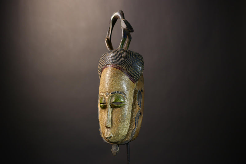 African Handcrafted Baule Mask Wall Art | Unique Decor for Collectors | Ethnic Home Accent | Cultural Sculpture Design-G4839