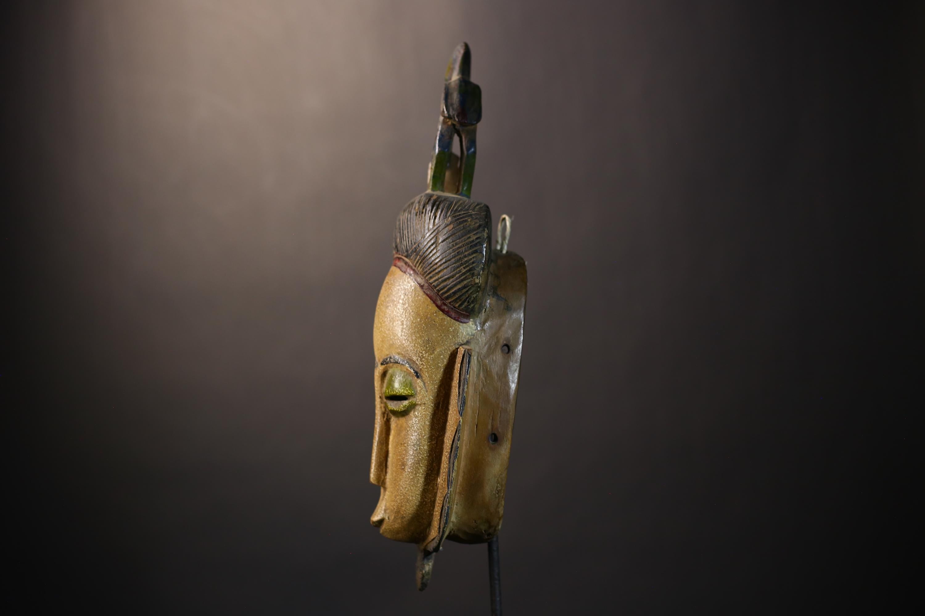African Handcrafted Baule Mask Wall Art | Unique Decor for Collectors | Ethnic Home Accent | Cultural Sculpture Design-G4839