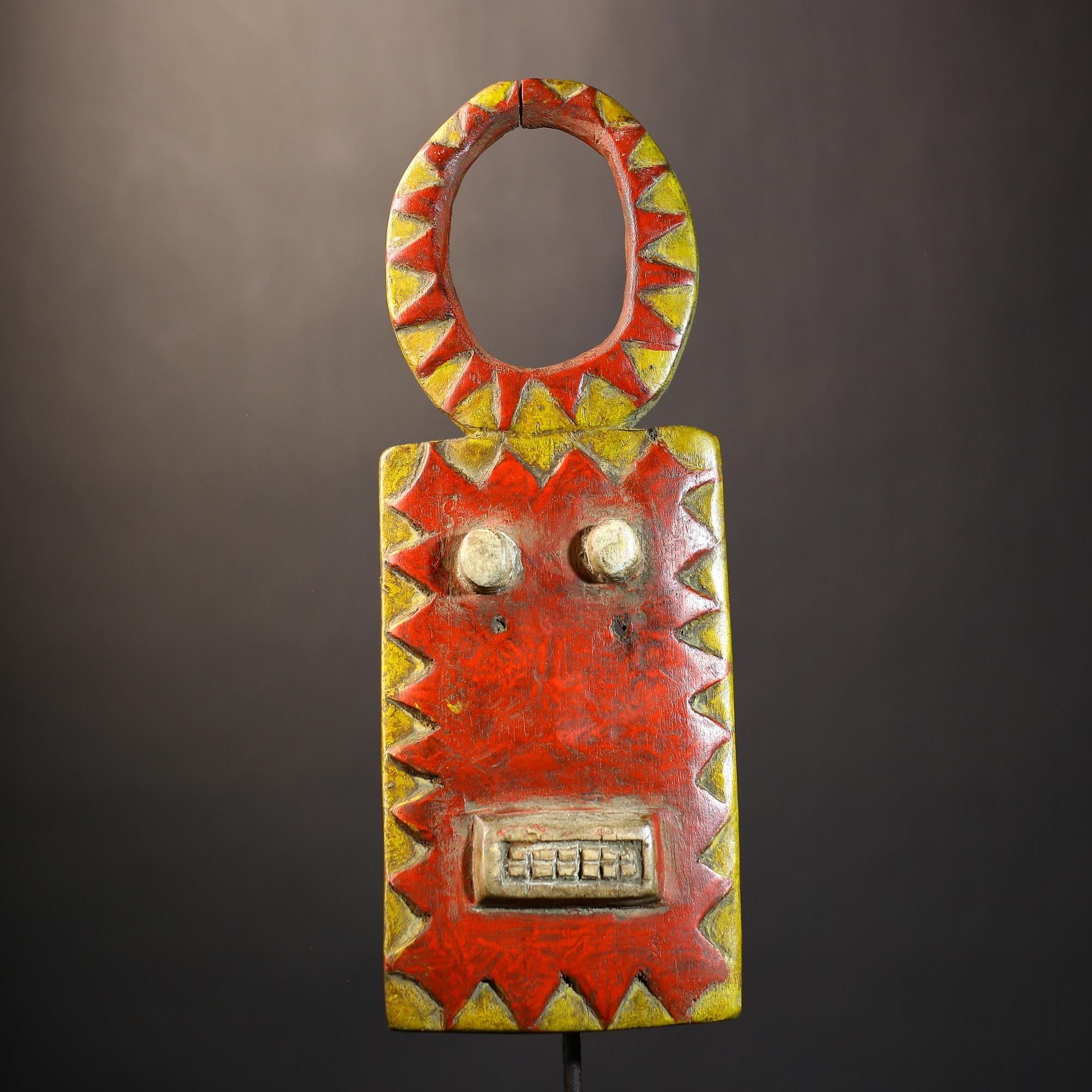 African Baule Goli Mask | Vintage Wood Wall Hanging | Unique Home Decor Accent | Tribal Art Decor | Ethnic Home Wall Piece-G4833