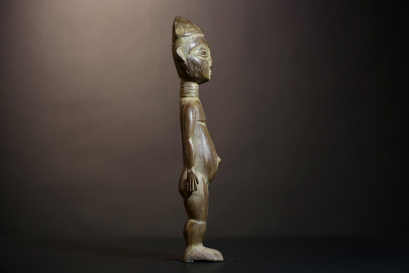 African Kongo Male Statue | Handcrafted Sculpture | Rare Luba Tribal Art | Unique Decor Piece | Artisan Gift for Collectors  -G4845