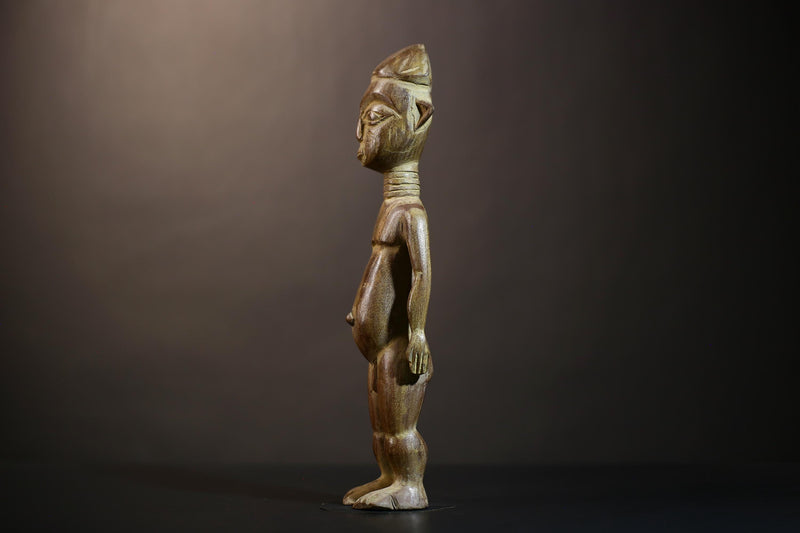 African Kongo Male Statue | Handcrafted Sculpture | Rare Luba Tribal Art | Unique Decor Piece | Artisan Gift for Collectors  -G4845