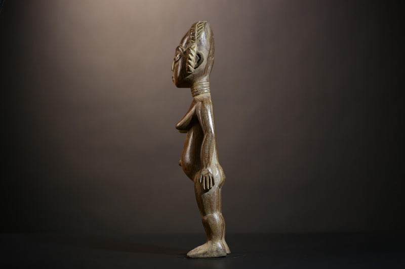 African Kongo Woman Sculpture | Luba Tribal Art | Handcrafted Statue | Authentic African Decor | Ethnic Collectible Figure-G4844