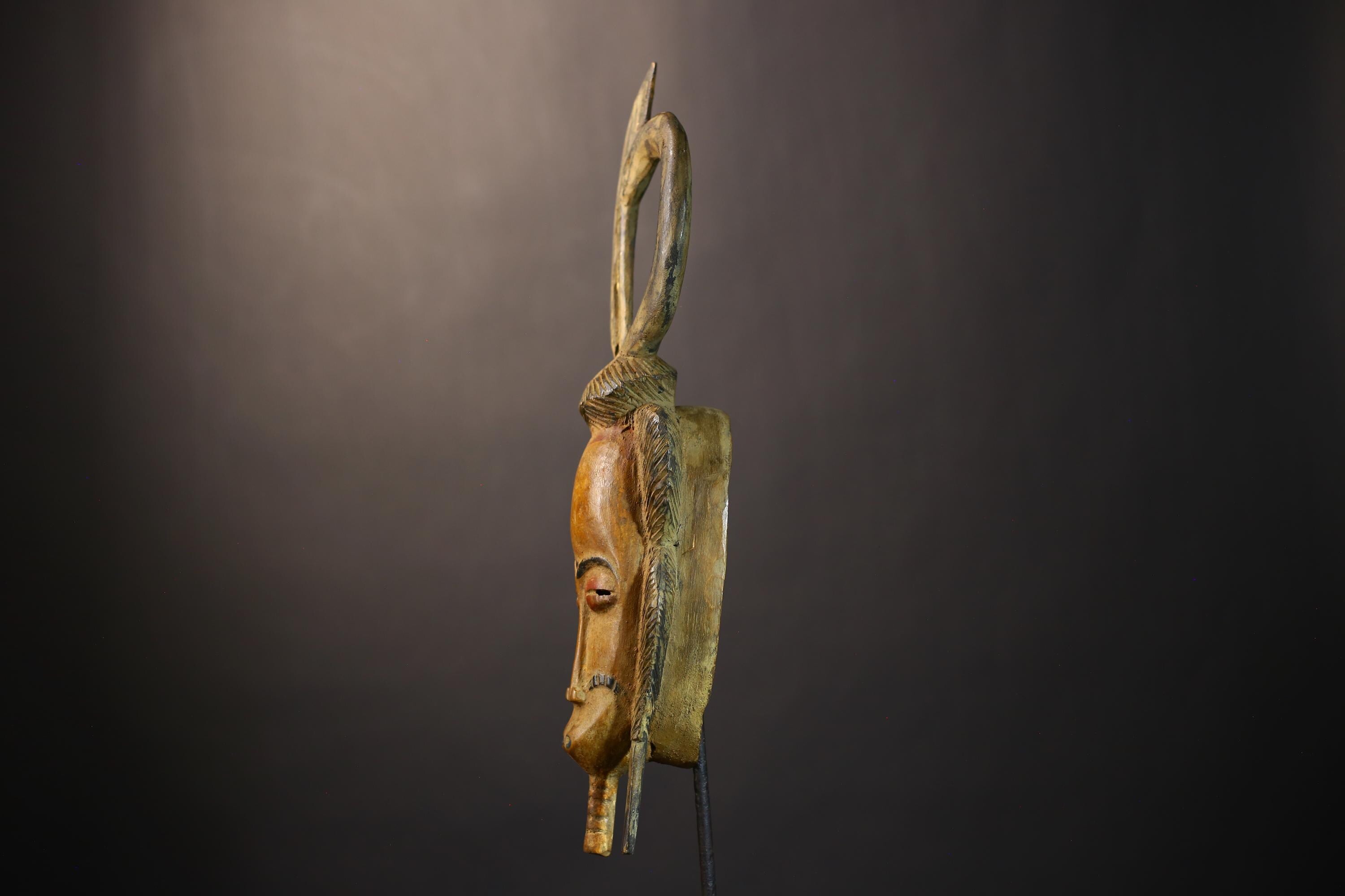 African Authentic Mask | Handcrafted Tribal Art | Unique Home Decor | Traditional Wall Hanging | Ethnic Display | Cultural Artifact-G4841