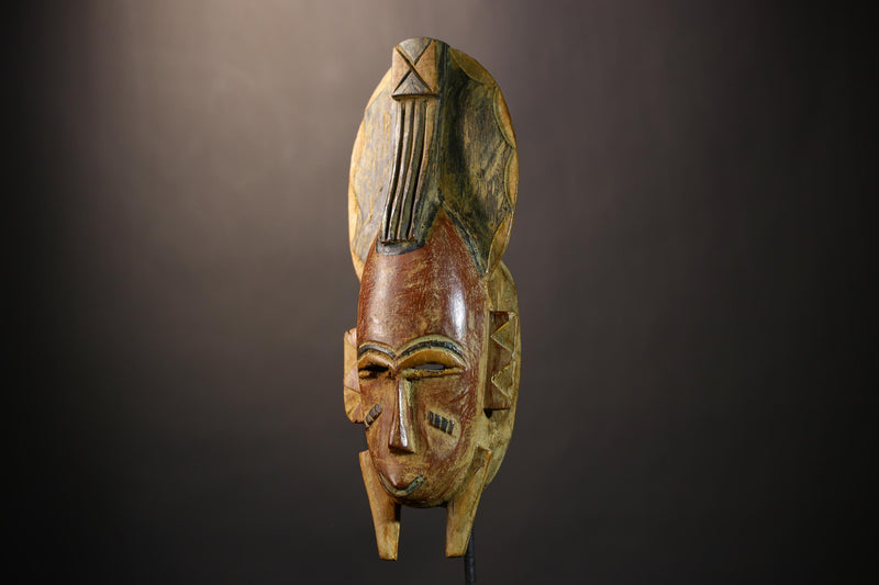 African Bete Guro Mask | Authentic Tribal Art | Handcrafted Wooden Face | Ethnic Wall Decor | Traditional African Artifact-G4840