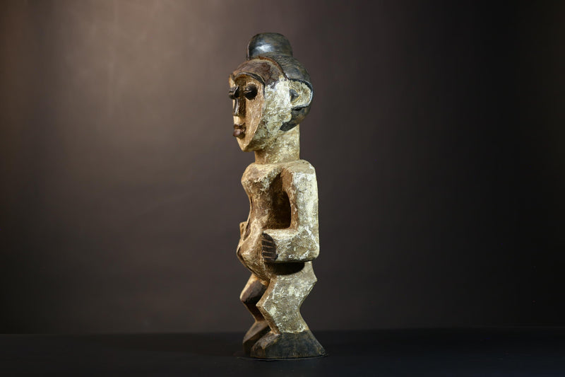 African Handcrafted Mbete Sculpture Art | Unique Cultural Home Decor Piece | Ethnic Artisan Wood Wall Accent Design- G4857