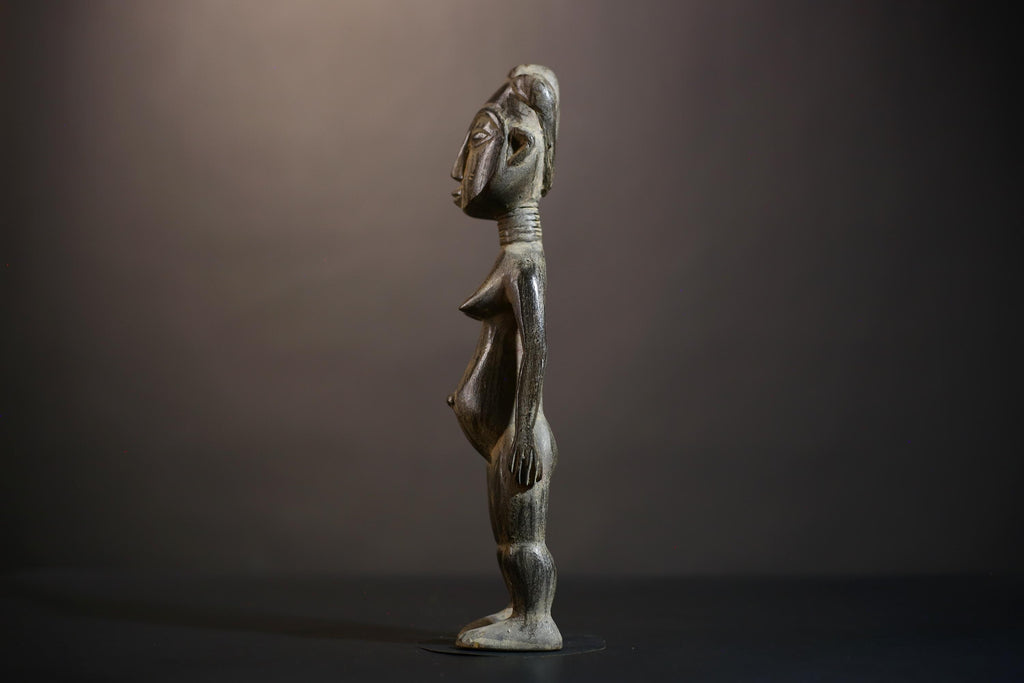African Authentic Luba Statue Art Piece | Unique Black Woman Figurine | Cultural Home Decor | Ethnic Decorative Accent-G4854