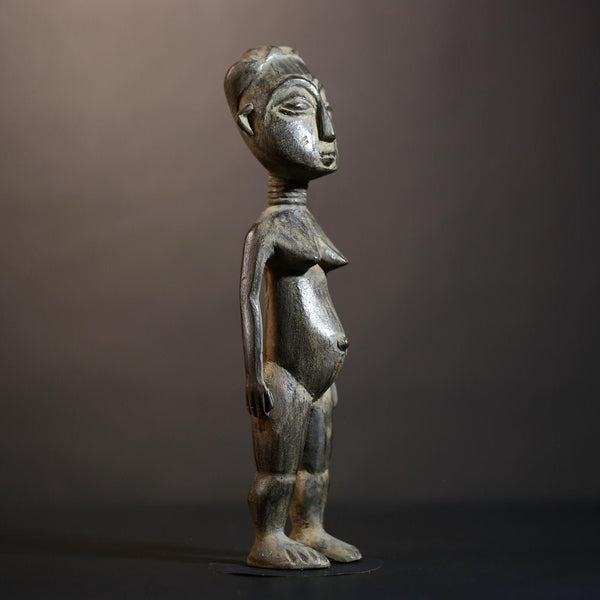 African Authentic Luba Statue Art Piece | Unique Black Woman Figurine | Cultural Home Decor | Ethnic Decorative Accent-G4854