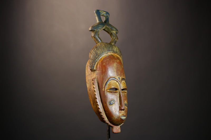 African Handcrafted Art | Bete Guro Mask | Tribal Ethnic Decor | Traditional Wall Piece | Unique Cultural Sculpture | African Heritage-G4850