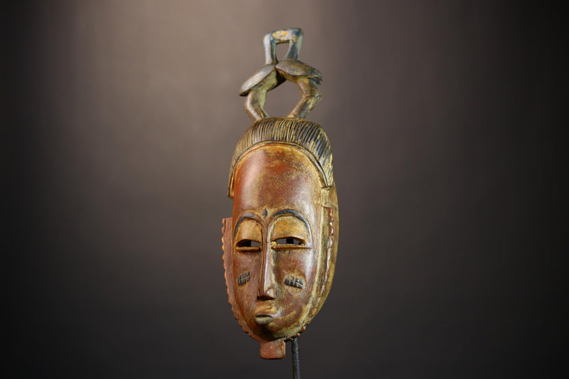 African Handcrafted Art | Bete Guro Mask | Tribal Ethnic Decor | Traditional Wall Piece | Unique Cultural Sculpture | African Heritage-G4850