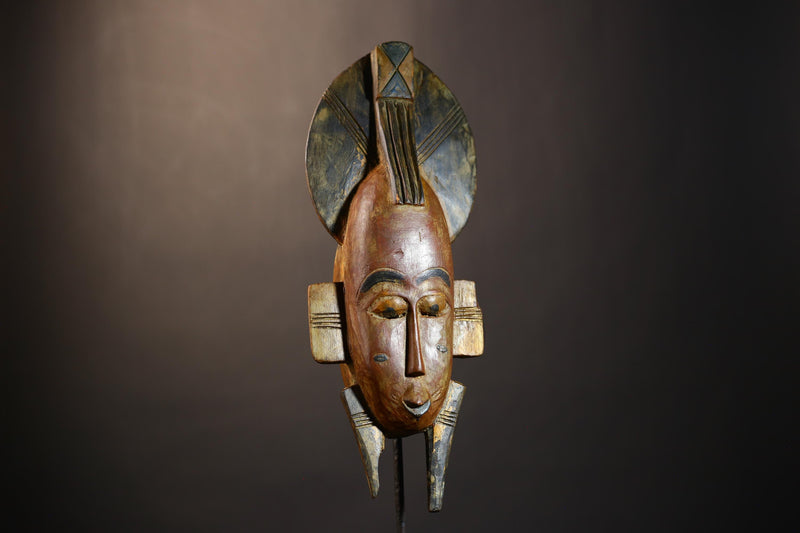 African Vintage Baule Mask | Hand-Carved Wood Decor | Tribal Wall Art | Unique Home Accent | Boho Chic Style -G4861