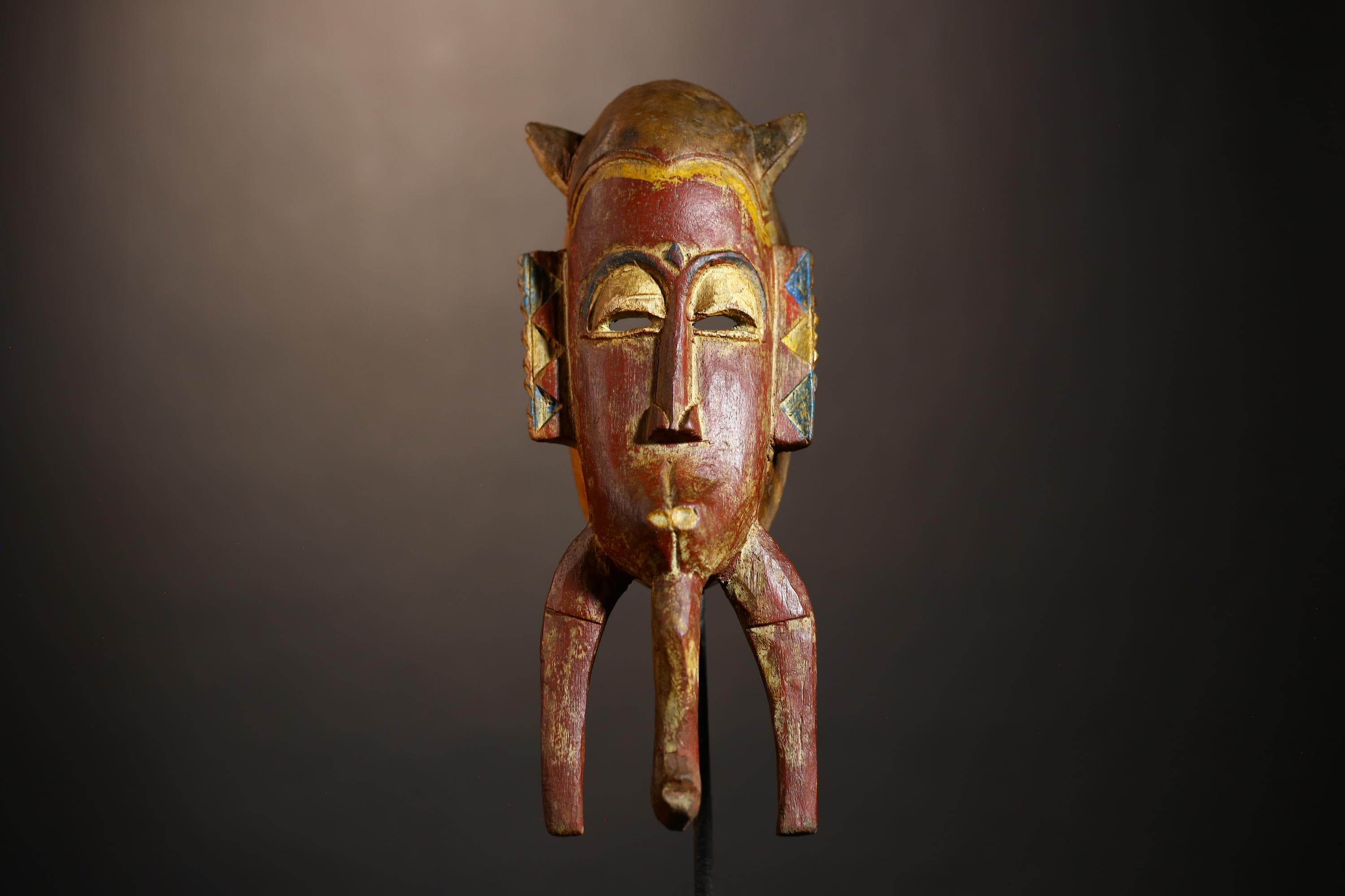 African Art | Vintage Home Decor | Baule Mask Handcrafted | Wooden Tribal Mask | Wall Decor | Handmade African Mask | Ethnic Art Piece-G4860