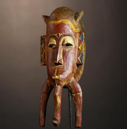 African Art | Vintage Home Decor | Baule Mask Handcrafted | Wooden Tribal Mask | Wall Decor | Handmade African Mask | Ethnic Art Piece-G4860