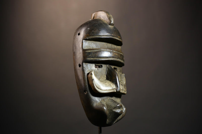 African Vintage Dan Mask | Hand-Carved Wooden Face | Tribal Wall Art Decor | Unique Ethnic Mask | Cultural Home Decoration Piece-G4863