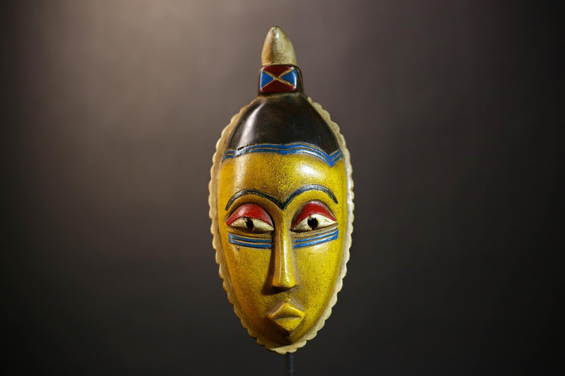 African Guro Mask | Authentic Handcrafted Wooden Art | Tribal Wall Decor | Unique Home Accent Piece-G4995