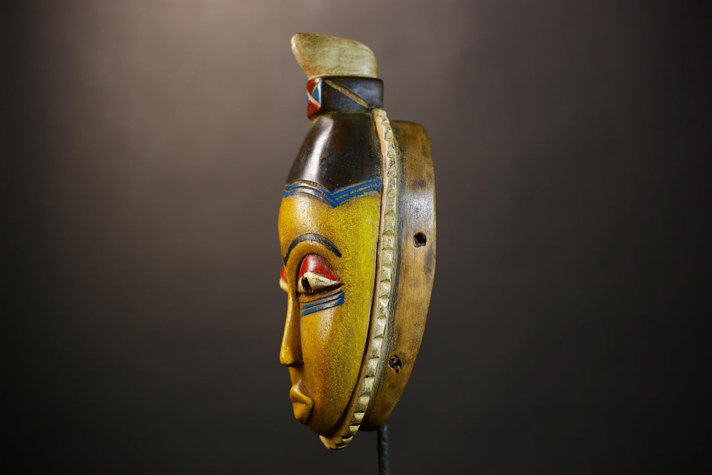 African Guro Mask | Authentic Handcrafted Wooden Art | Tribal Wall Decor | Unique Home Accent Piece-G4995