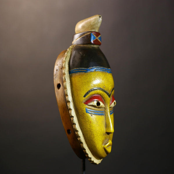 African Guro Mask | Authentic Handcrafted Wooden Art | Tribal Wall Decor | Unique Home Accent Piece-G4995