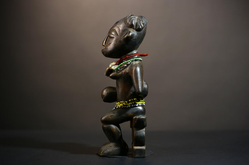 African Hemba Ancestor Figure | Authentic Congo Art | Tribal Singiti Sculpture | Handmade Ethnic Decor | Collectible African Heritage -G4877