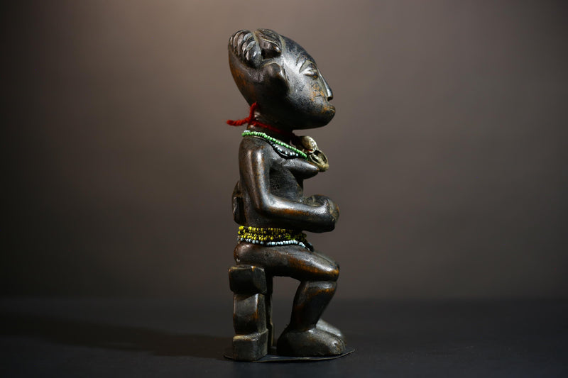 African Hemba Ancestor Figure | Authentic Congo Art | Tribal Singiti Sculpture | Handmade Ethnic Decor | Collectible African Heritage -G4877