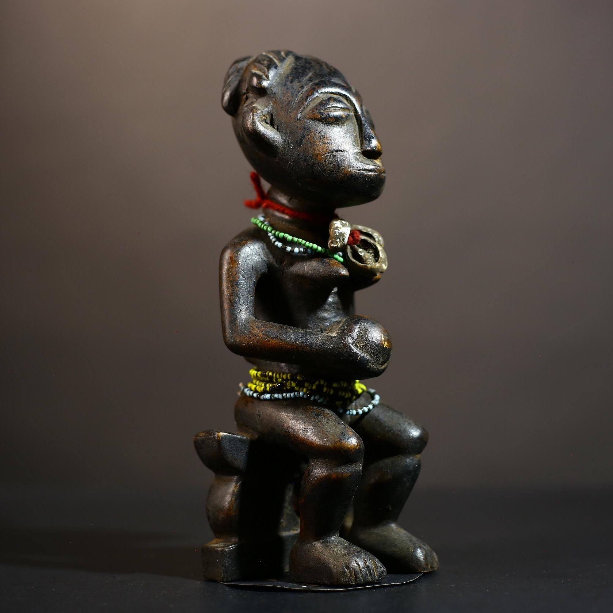 African Hemba Ancestor Figure | Authentic Congo Art | Tribal Singiti Sculpture | Handmade Ethnic Decor | Collectible African Heritage -G4877