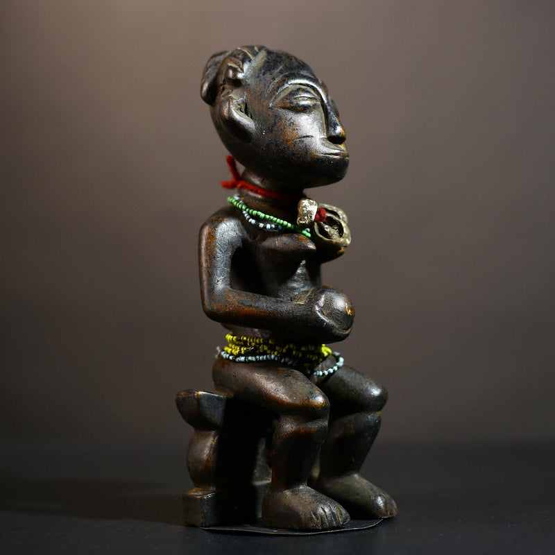 African Hemba Ancestor Figure | Authentic Congo Art | Tribal Singiti Sculpture | Handmade Ethnic Decor | Collectible African Heritage -G4877