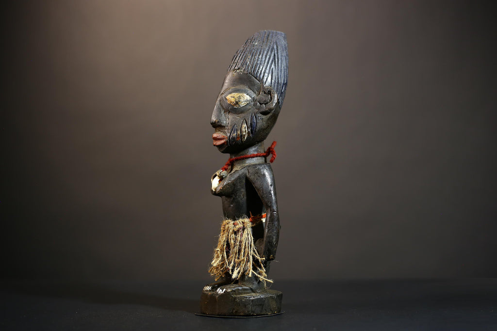 African Yoruba Male Ibeji Figure | Unique Saki Style Art | Oyo Twin Collectible | Handcrafted Cultural Sculpture | Yoruba Decor -G4876