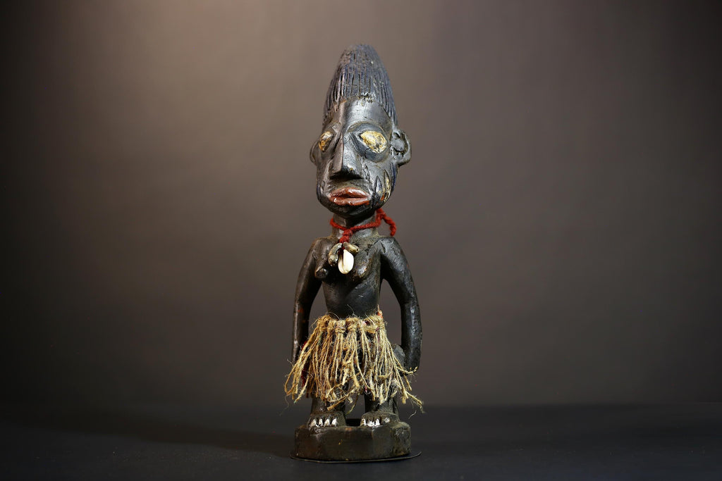 African Yoruba Male Ibeji Figure | Unique Saki Style Art | Oyo Twin Collectible | Handcrafted Cultural Sculpture | Yoruba Decor -G4876