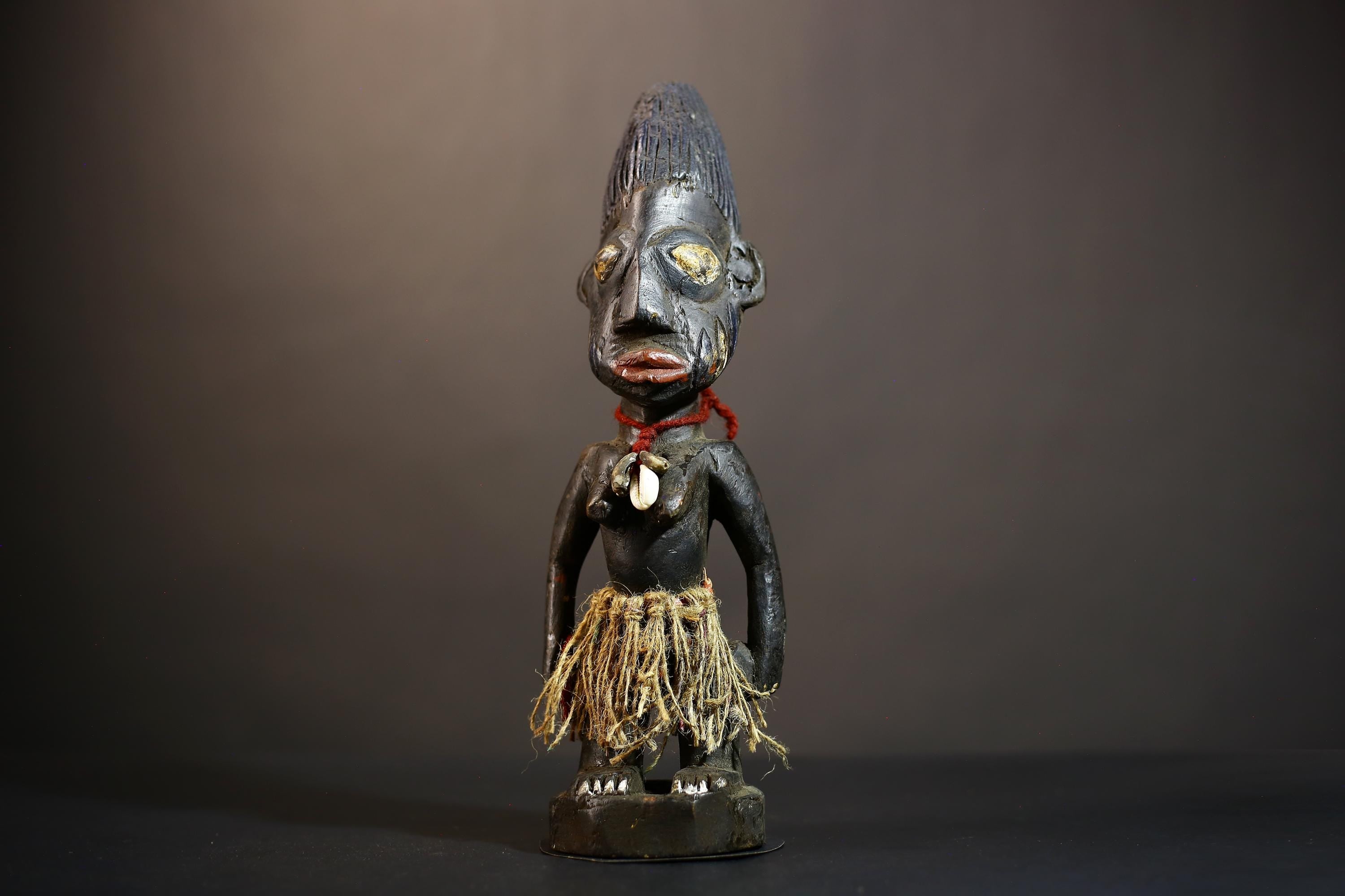 African Yoruba Male Ibeji Figure | Unique Saki Style Art | Oyo Twin Collectible | Handcrafted Cultural Sculpture | Yoruba Decor -G4876