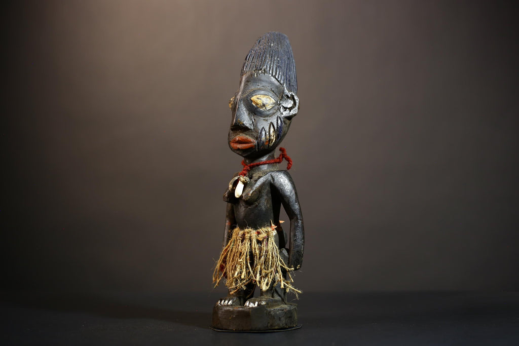 African Yoruba Male Ibeji Figure | Unique Saki Style Art | Oyo Twin Collectible | Handcrafted Cultural Sculpture | Yoruba Decor -G4876