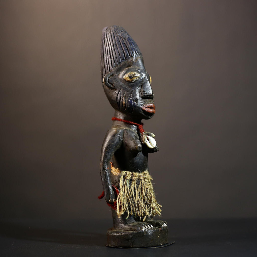 African Yoruba Male Ibeji Figure | Unique Saki Style Art | Oyo Twin Collectible | Handcrafted Cultural Sculpture | Yoruba Decor -G4876