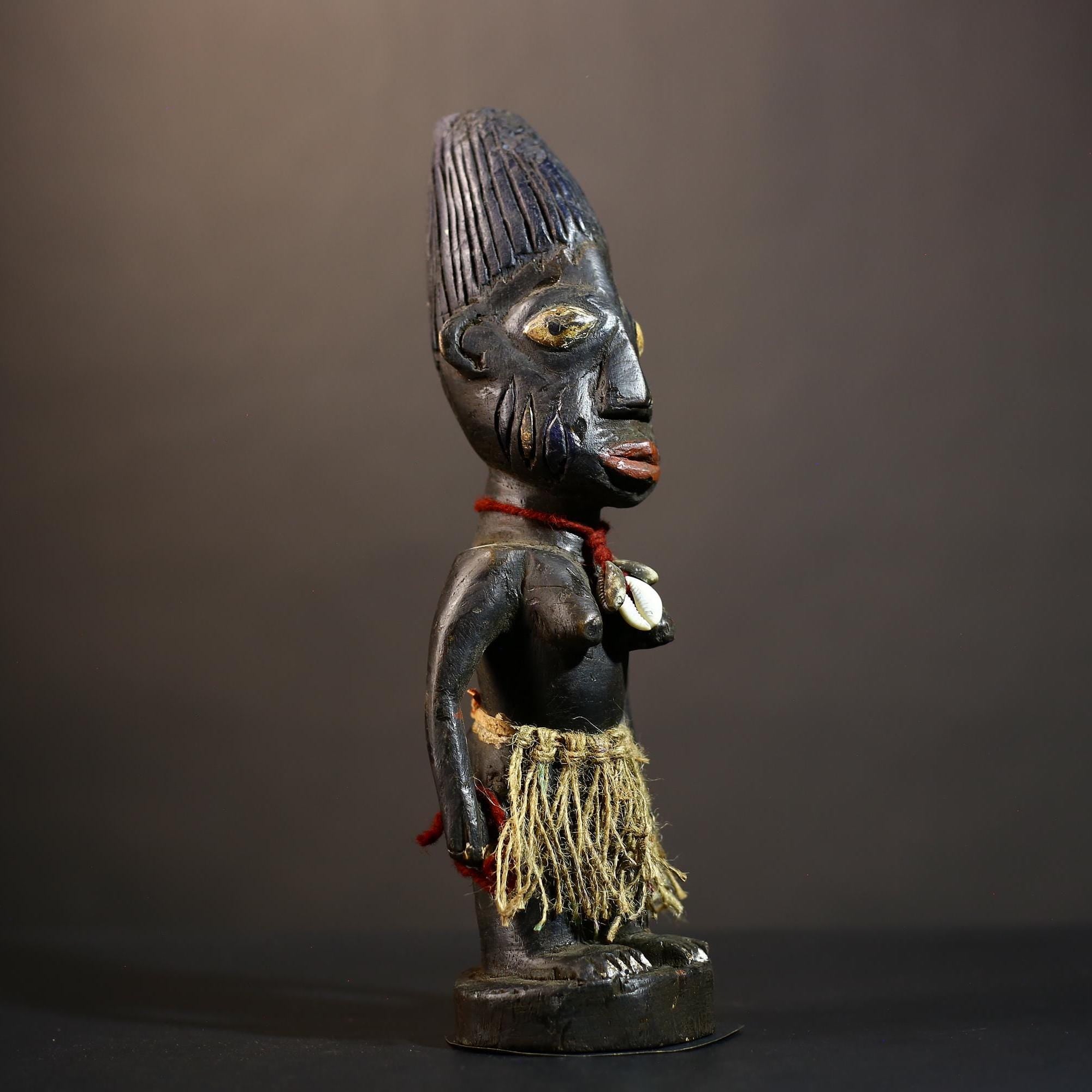 African Yoruba Male Ibeji Figure | Unique Saki Style Art | Oyo Twin Collectible | Handcrafted Cultural Sculpture | Yoruba Decor -G4876