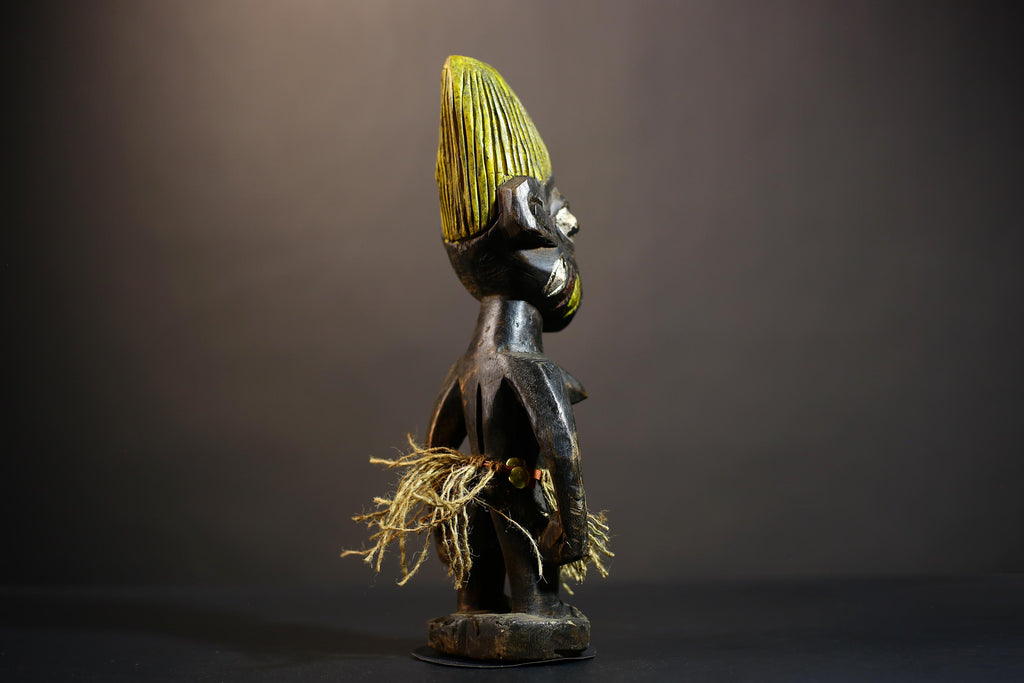 African Yoruba Male Ibeji Figure | Unique Saki Style Art | Oyo Twin Collectible | Handcrafted Cultural Sculpture | Traditional Yoruba -G4875