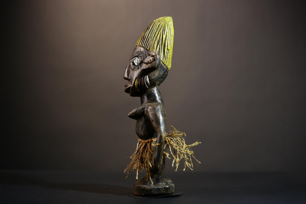 African Yoruba Male Ibeji Figure | Unique Saki Style Art | Oyo Twin Collectible | Handcrafted Cultural Sculpture | Traditional Yoruba -G4875