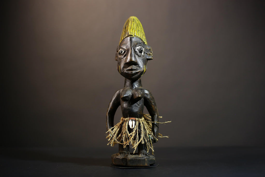 African Yoruba Male Ibeji Figure | Unique Saki Style Art | Oyo Twin Collectible | Handcrafted Cultural Sculpture | Traditional Yoruba -G4875