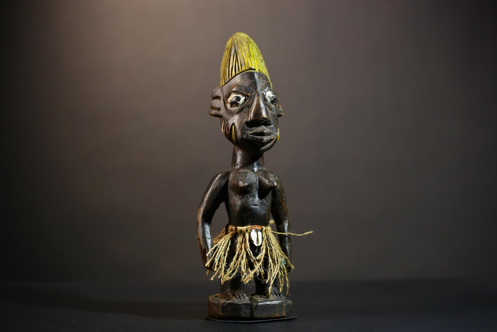 African Yoruba Male Ibeji Figure | Unique Saki Style Art | Oyo Twin Collectible | Handcrafted Cultural Sculpture | Traditional Yoruba -G4875
