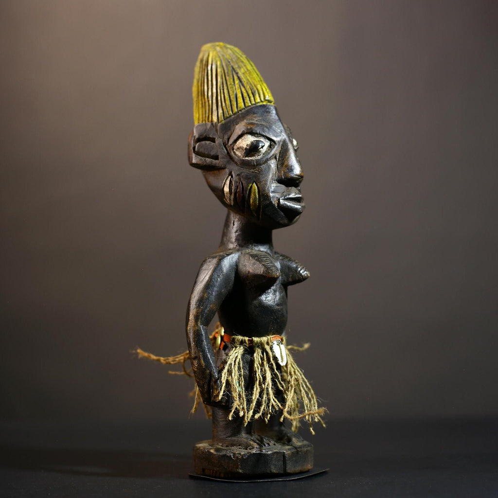 African Yoruba Male Ibeji Figure | Unique Saki Style Art | Oyo Twin Collectible | Handcrafted Cultural Sculpture | Traditional Yoruba -G4875