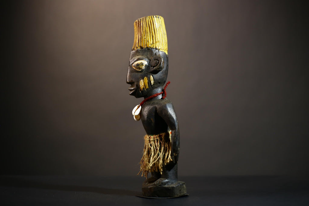 African Yoruba Male Ibeji Twin Figure | Saki Style Oyo Art | Unique Collectible Sculpture | Handmade Nigerian Decor | Yoruba Twins -G4874