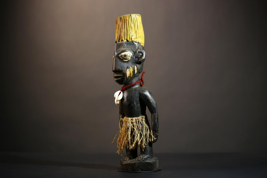 African Yoruba Male Ibeji Twin Figure | Saki Style Oyo Art | Unique Collectible Sculpture | Handmade Nigerian Decor | Yoruba Twins -G4874