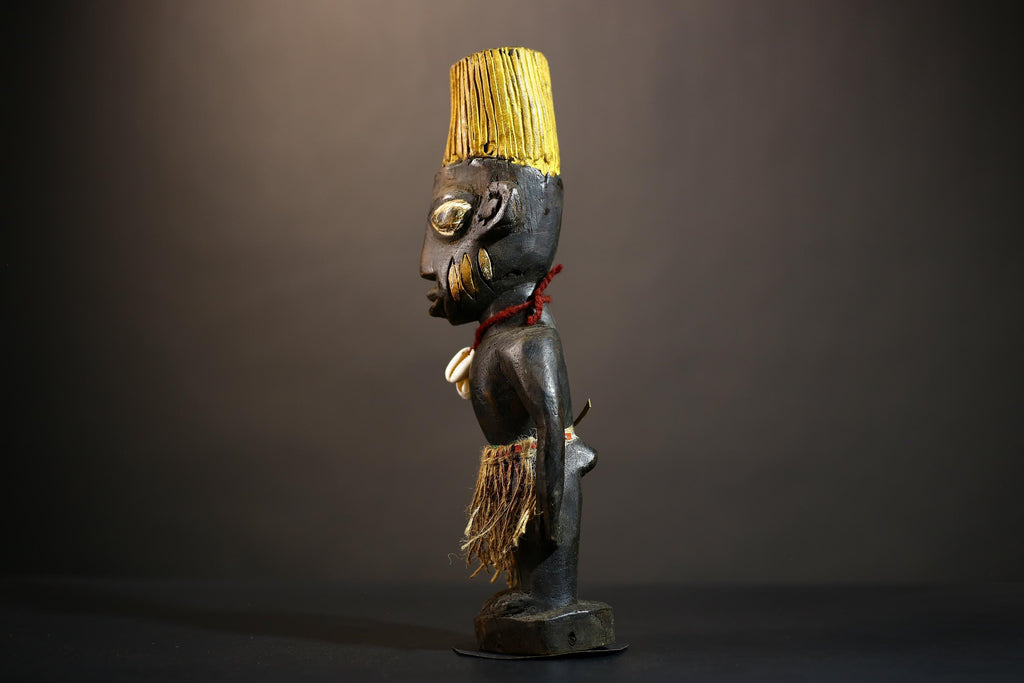 African Yoruba Male Ibeji Twin Figure | Saki Style Oyo Art | Unique Collectible Sculpture | Handmade Nigerian Decor | Yoruba Twins -G4874