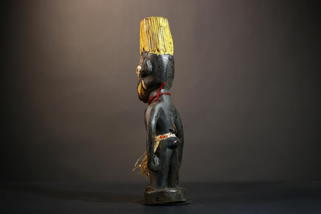 African Yoruba Male Ibeji Twin Figure | Saki Style Oyo Art | Unique Collectible Sculpture | Handmade Nigerian Decor | Yoruba Twins -G4874