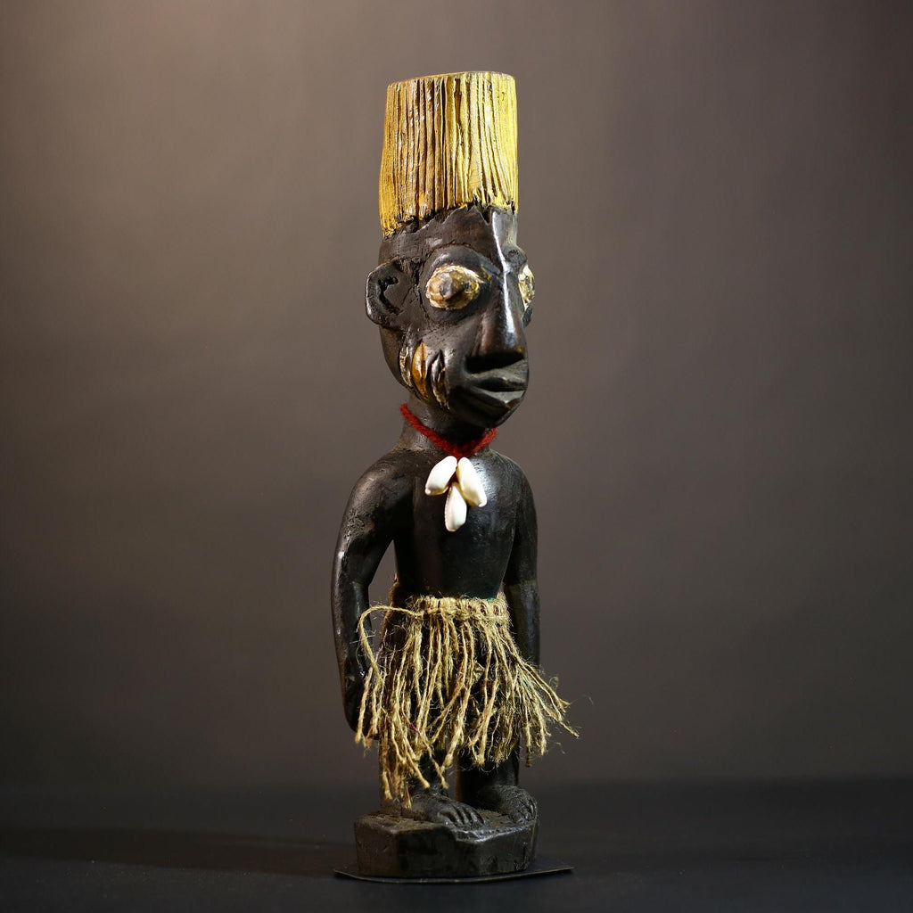 African Yoruba Male Ibeji Twin Figure | Saki Style Oyo Art | Unique Collectible Sculpture | Handmade Nigerian Decor | Yoruba Twins -G4874