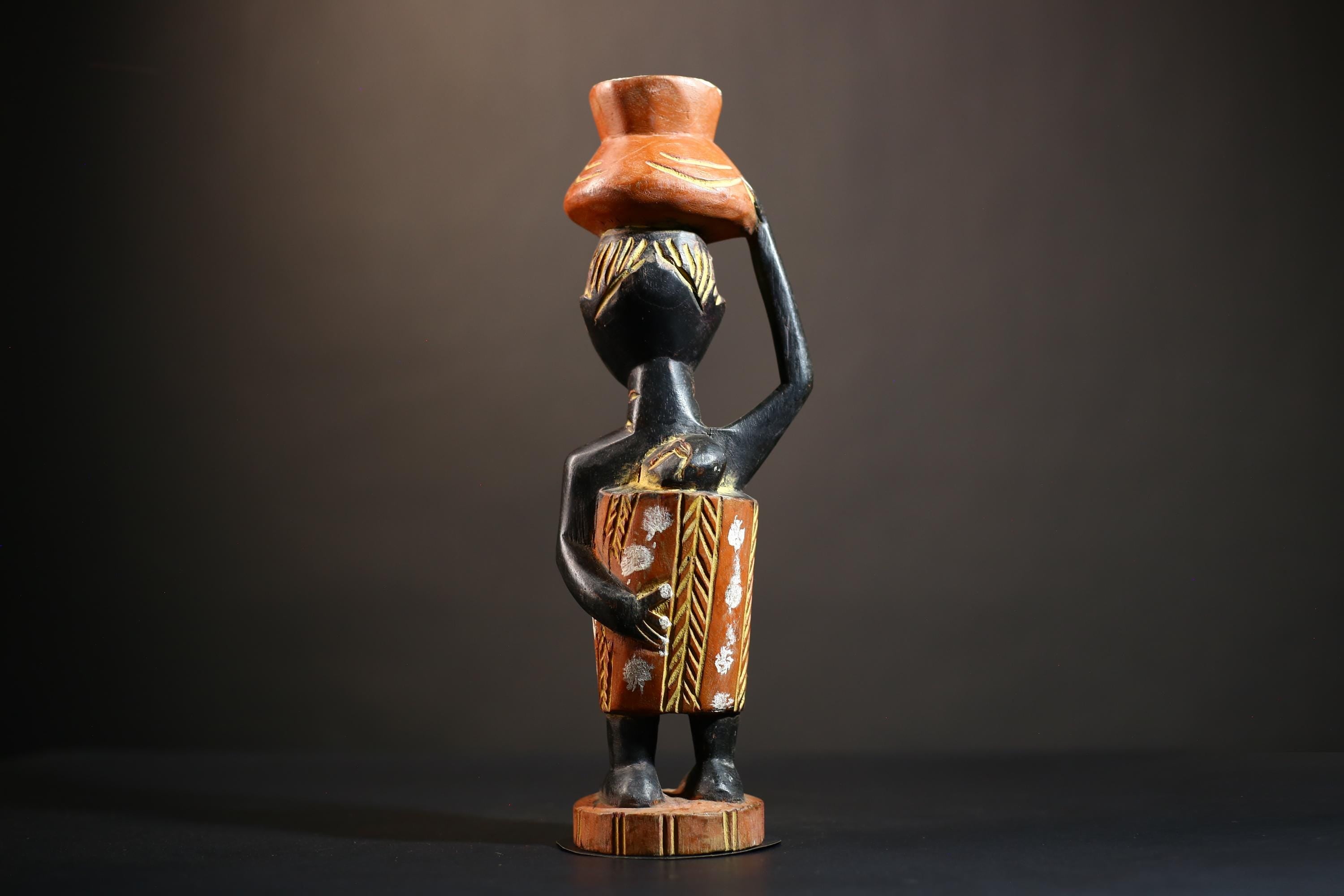 African Cote d'Ivoire Colonial Figure | Unique Handmade Tribal Art Piece | Authentic Cultural Sculpture | Ethnic Figurine Decor-G4872