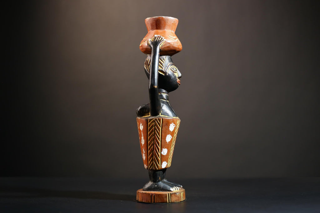 African Cote d'Ivoire Colonial Figure | Unique Handmade Tribal Art Piece | Authentic Cultural Sculpture | Ethnic Figurine Decor-G4872