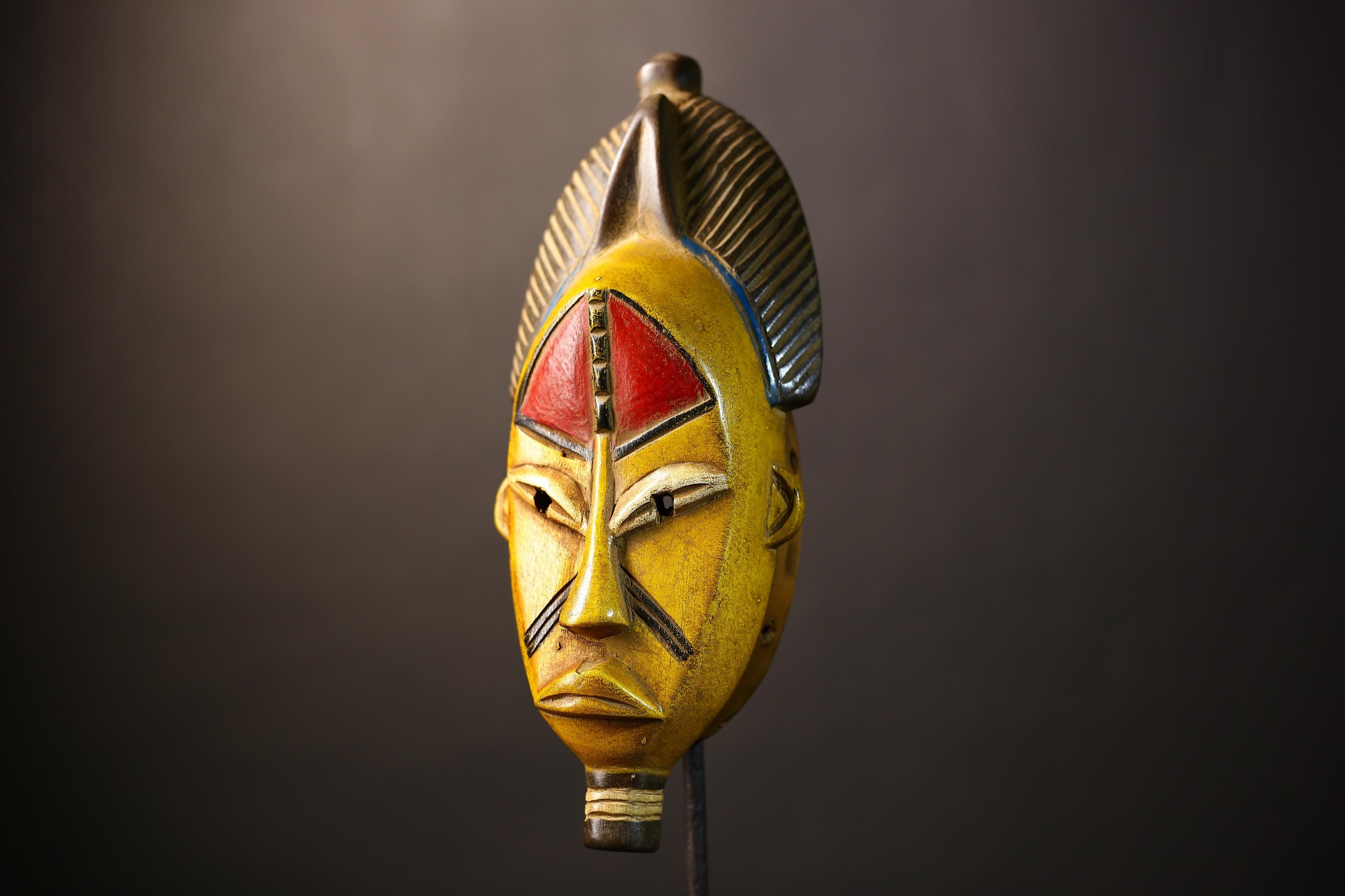 African Guro Mask | Vintage Wooden Wall Art | Unique Tribal Decor | Handcrafted Ethnic Sculpture | Home Accent Piece-G5010