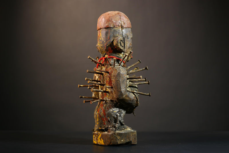 African Nkondi Nkisi Figure | Kongo Tribal Spirit Collectible | Unique Art Decoration | Ethnic Home Decor | Cultural Heritage-G4869