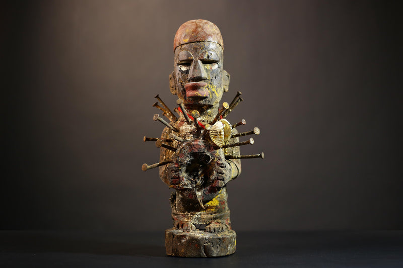 African Nkondi Nkisi Figure | Kongo Tribal Spirit Collectible | Unique Art Decoration | Ethnic Home Decor | Cultural Heritage-G4869