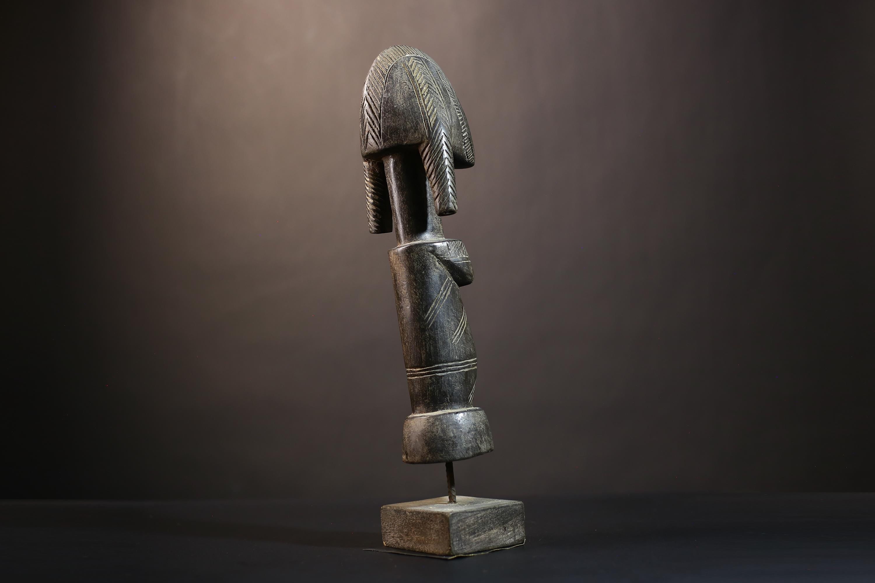 African Songo Figure | Vintage Tribal Wood Statue | Female Sculpture | Authentic Angola Art | Unique Home Decor Piece-G5004
