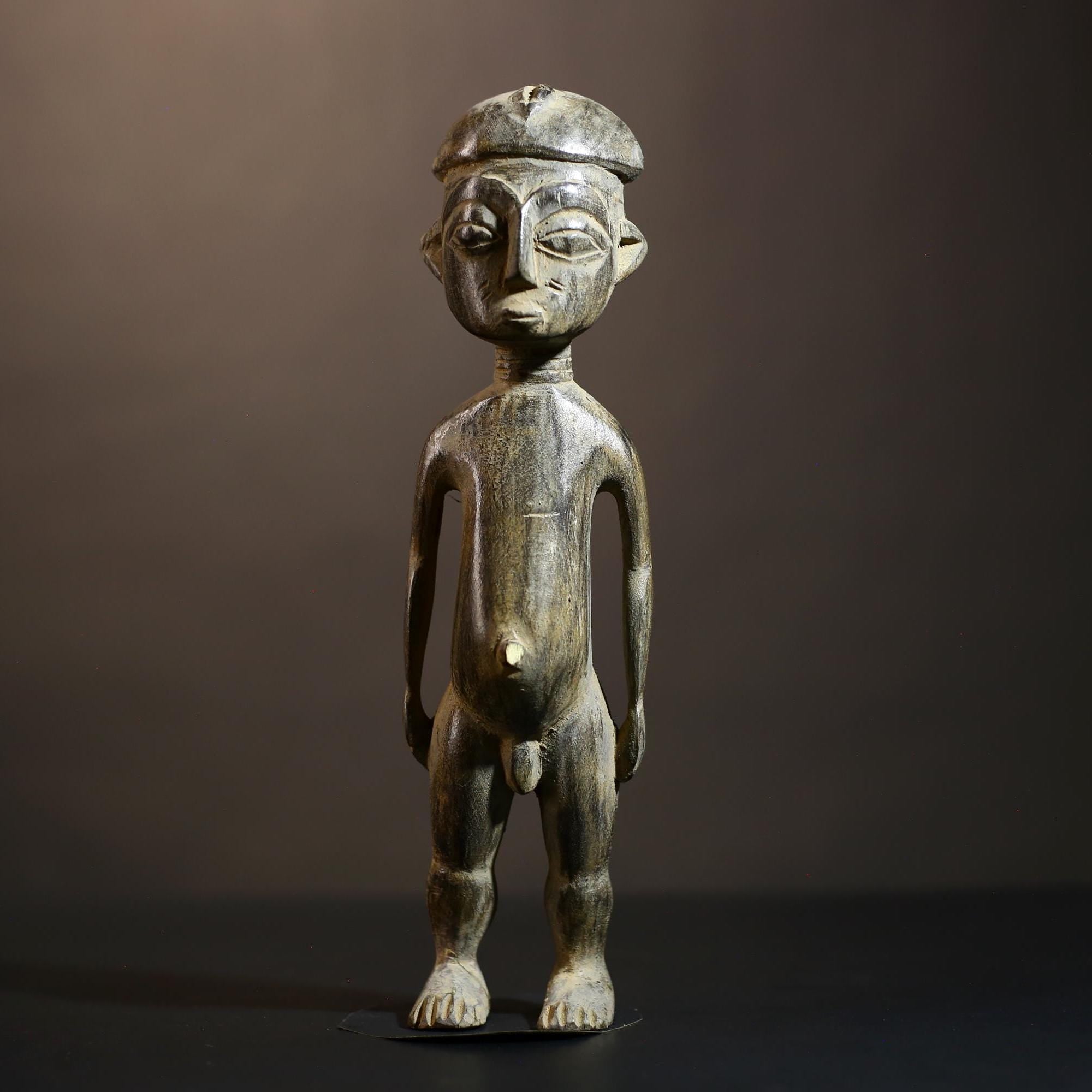 African Yoruba Figure Statue | Handmade Tribal Art from Nigeria | Unique Collectible Decor | Ethnic Culture Masterpiece | Art Piece-G4866