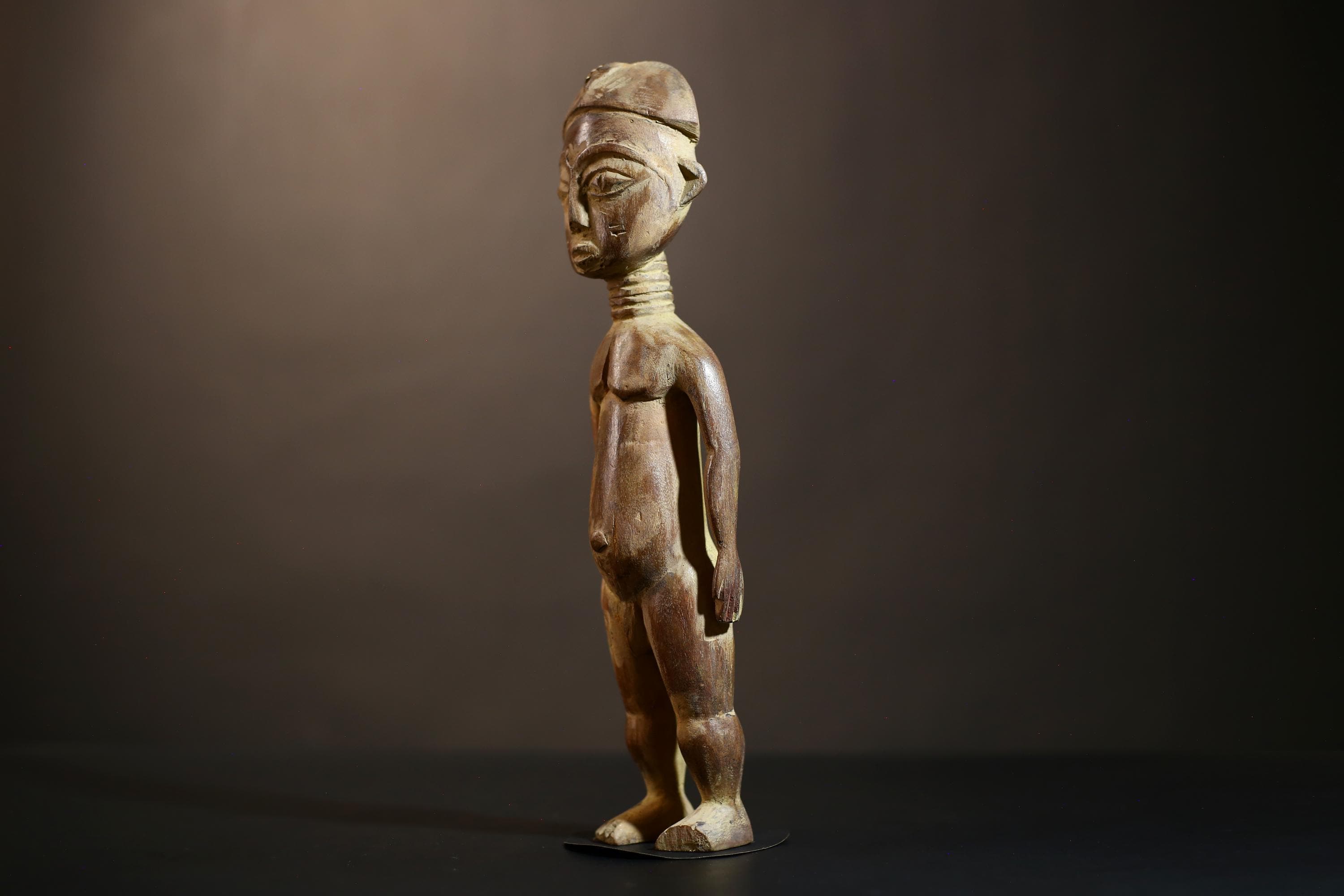 African Yoruba Figure Statue | Handmade Tribal Art from Nigeria | Unique Collectible Decor | Ethnic Culture Masterpiece | Art Piece-G4865
