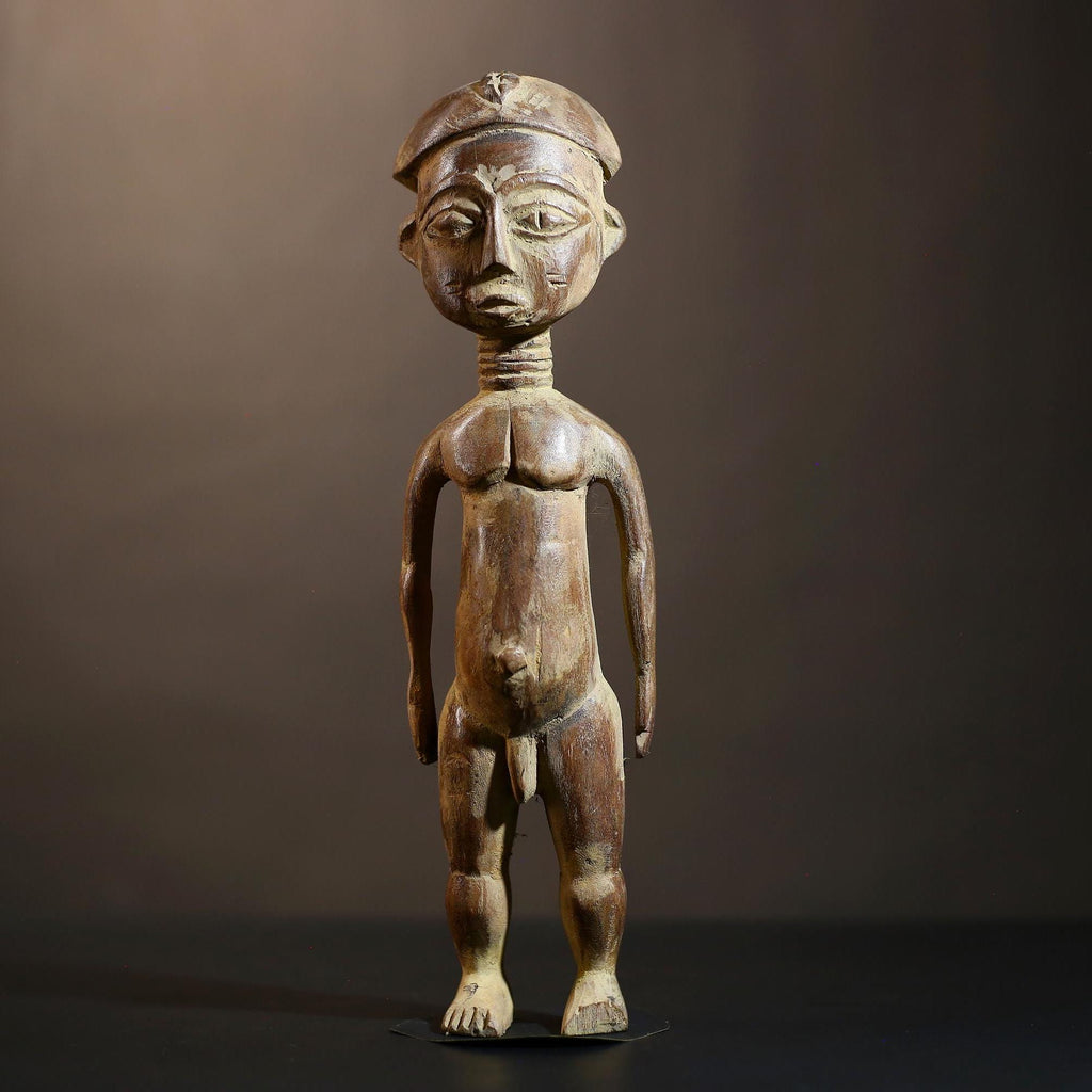 African Yoruba Figure Statue | Handmade Tribal Art from Nigeria | Unique Collectible Decor | Ethnic Culture Masterpiece | Art Piece-G4865